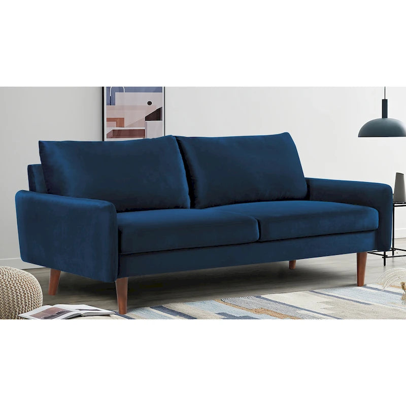 Causeuse en velours Kent de 58 po de large avec pieds fuselés US Pride Furniture
