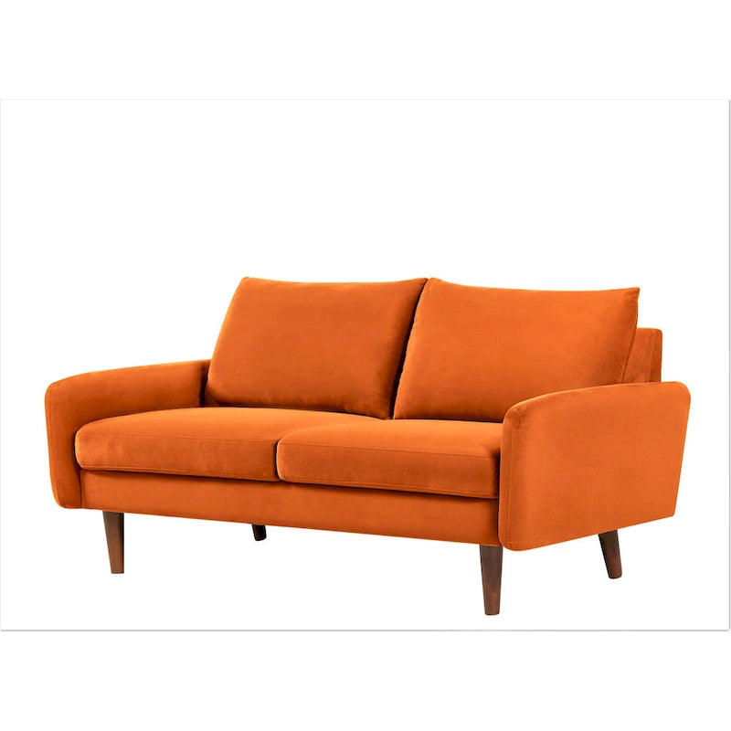 Causeuse en velours Kent de 58 po de large avec pieds fuselés US Pride Furniture