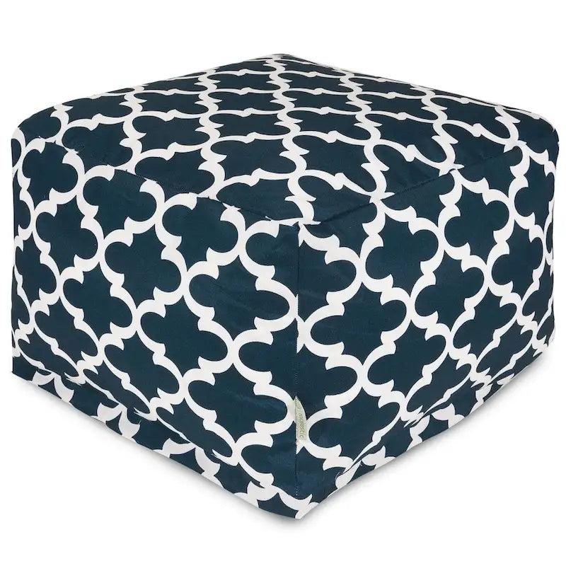 Majestic Home Goods Pouf Ottoman Treillis Intérieur Extérieur 68,5 cm L x 68,5 cm l x 43 cm H
