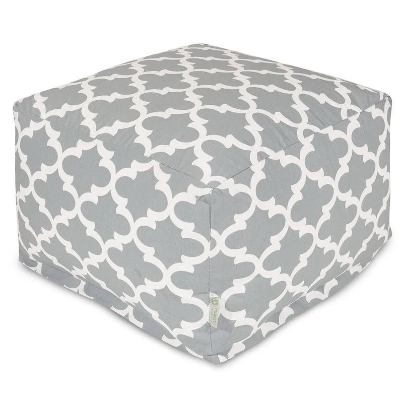Majestic Home Goods Pouf Ottoman Treillis Intérieur Extérieur 68,5 cm L x 68,5 cm l x 43 cm H