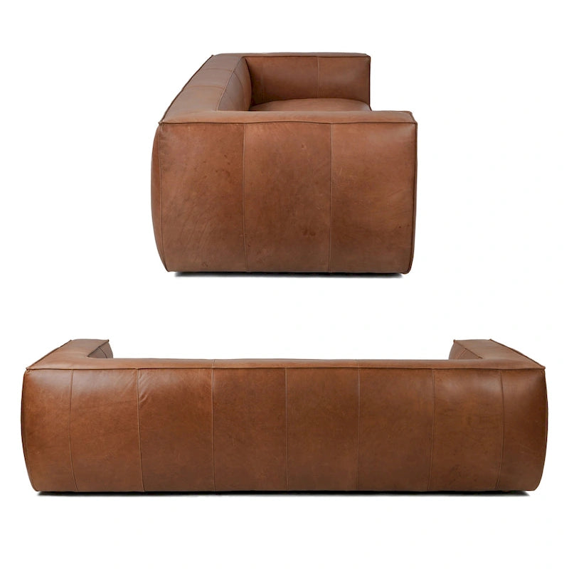 Canapé de salon en cuir pleine fleur UR Canapé moderne en cuir véritable pour salon - 100W x 43D x 26.25H