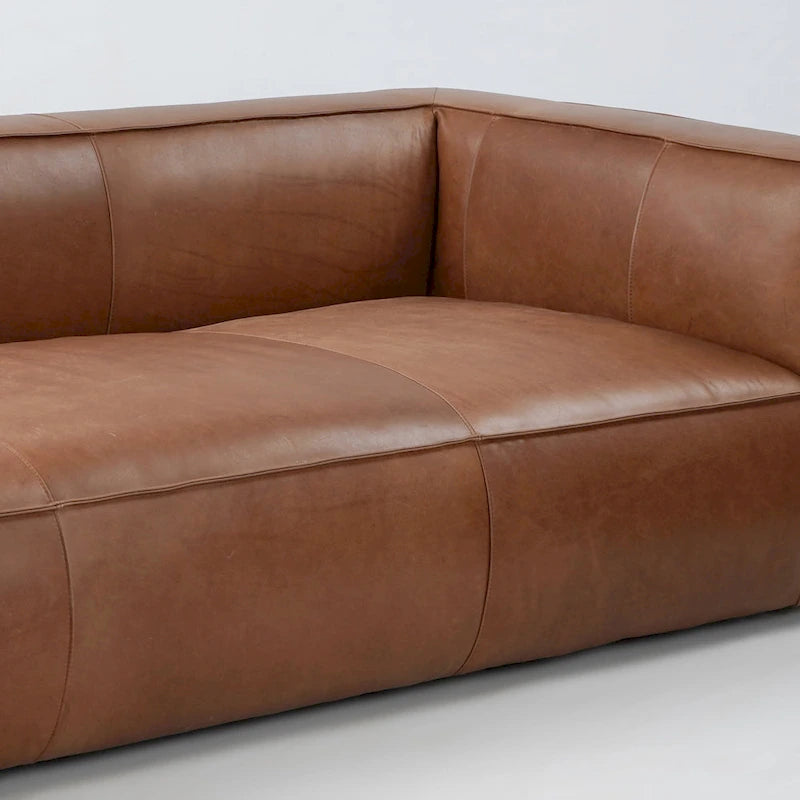 Canapé de salon en cuir pleine fleur UR Canapé moderne en cuir véritable pour salon - 100W x 43D x 26.25H