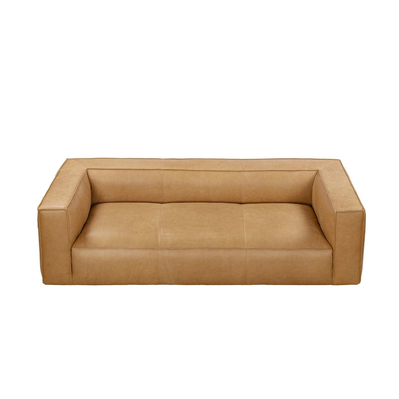 Canapé de salon en cuir pleine fleur UR Canapé moderne en cuir véritable pour salon - 100W x 43D x 26.25H