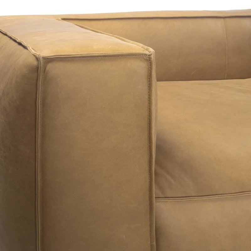 Canapé de salon en cuir pleine fleur UR Canapé moderne en cuir véritable pour salon - 100W x 43D x 26.25H