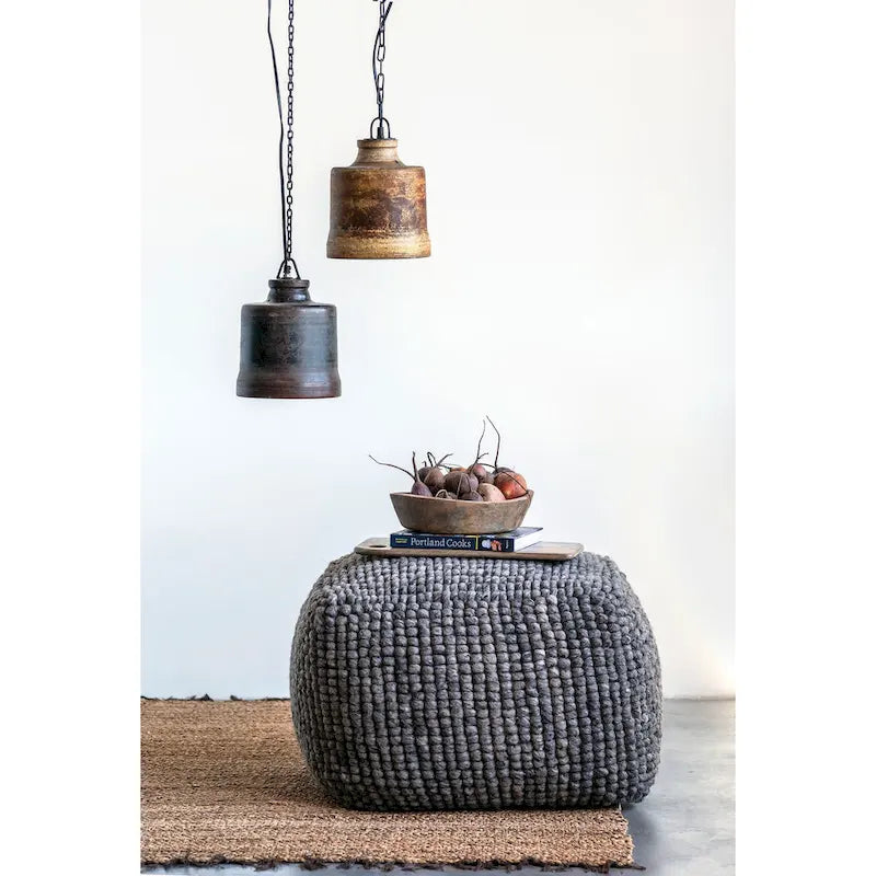 Pouf en Laine et Coton de Nouvelle-Zélande