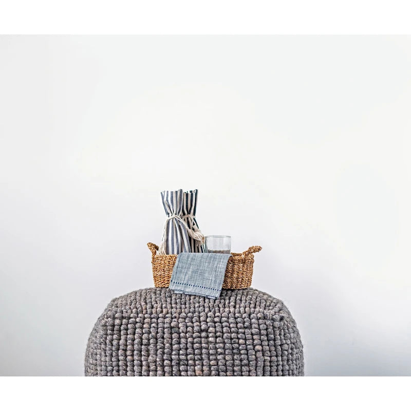 Pouf en Laine et Coton de Nouvelle-Zélande