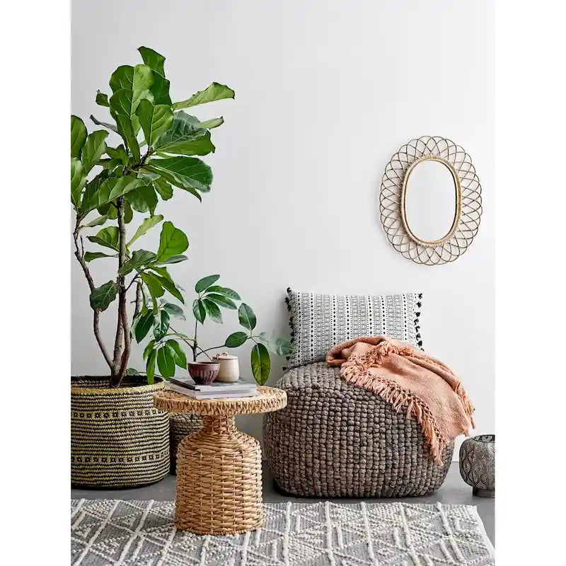 Pouf en Laine et Coton de Nouvelle-Zélande