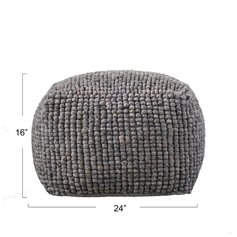 Pouf en Laine et Coton de Nouvelle-Zélande