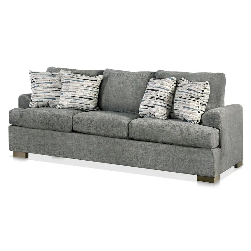 Canapé Nort en tissu capitonné à accoudoirs évasés, de Furniture of America