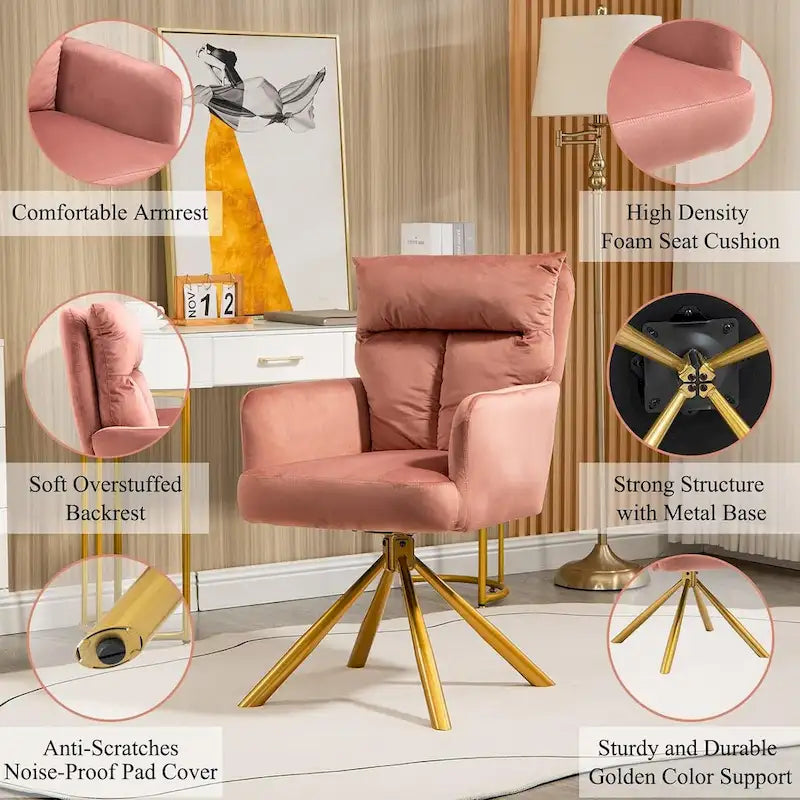Chaise pivotante Howtai pour salon, cuisine, salle à manger