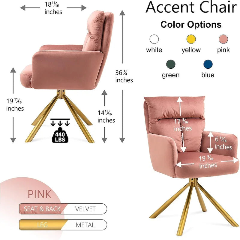 Chaise pivotante Howtai pour salon, cuisine, salle à manger