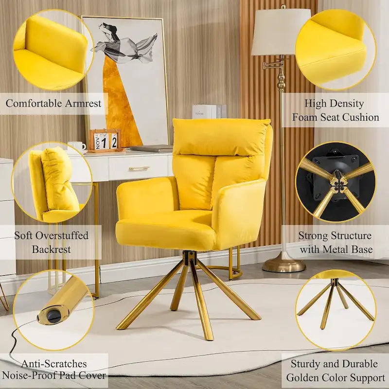 Chaise pivotante Howtai pour salon, cuisine, salle à manger