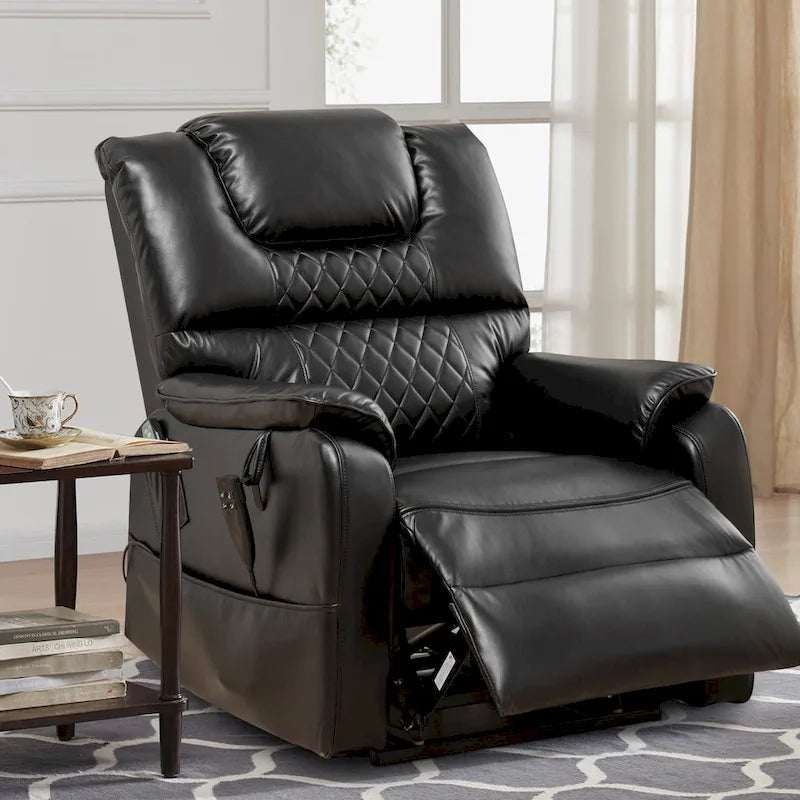 35.5W Dual Electric Power Lift Recliner,Massage&Heat,180 degrees