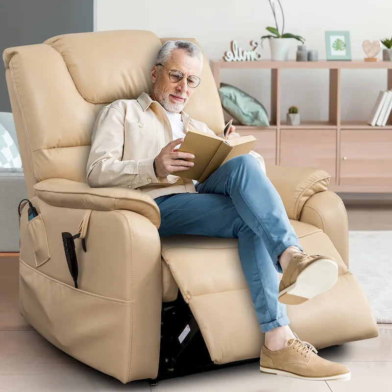 Fauteuil inclinable électrique double à levage de puissance de 35,5 W, massage et chauffage, 180 degrés