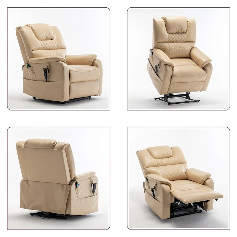 Fauteuil inclinable électrique double à levage de puissance de 35,5 W, massage et chauffage, 180 degrés