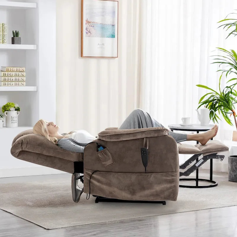 Fauteuil inclinable électrique double à levage de puissance de 35,5 W, massage et chauffage, 180 degrés