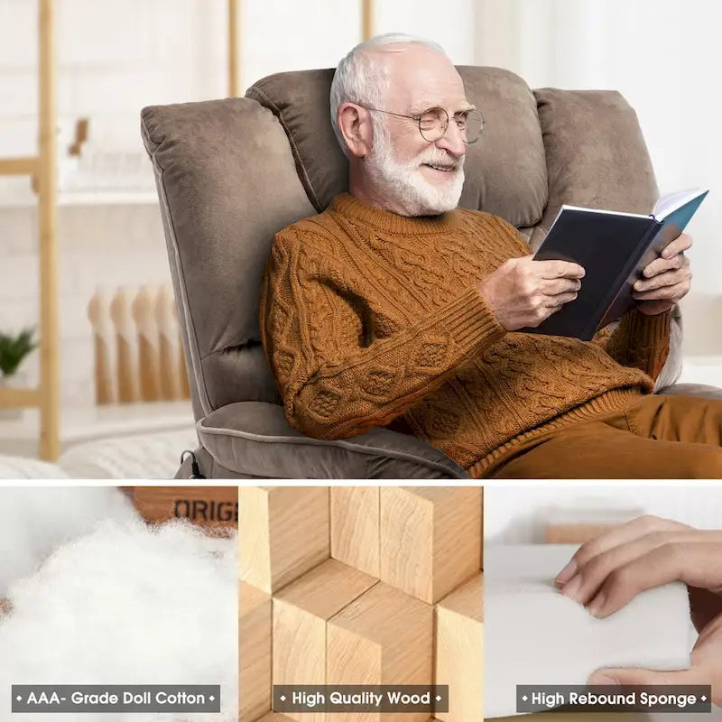 Fauteuil inclinable électrique double à levage de puissance de 35,5 W, massage et chauffage, 180 degrés