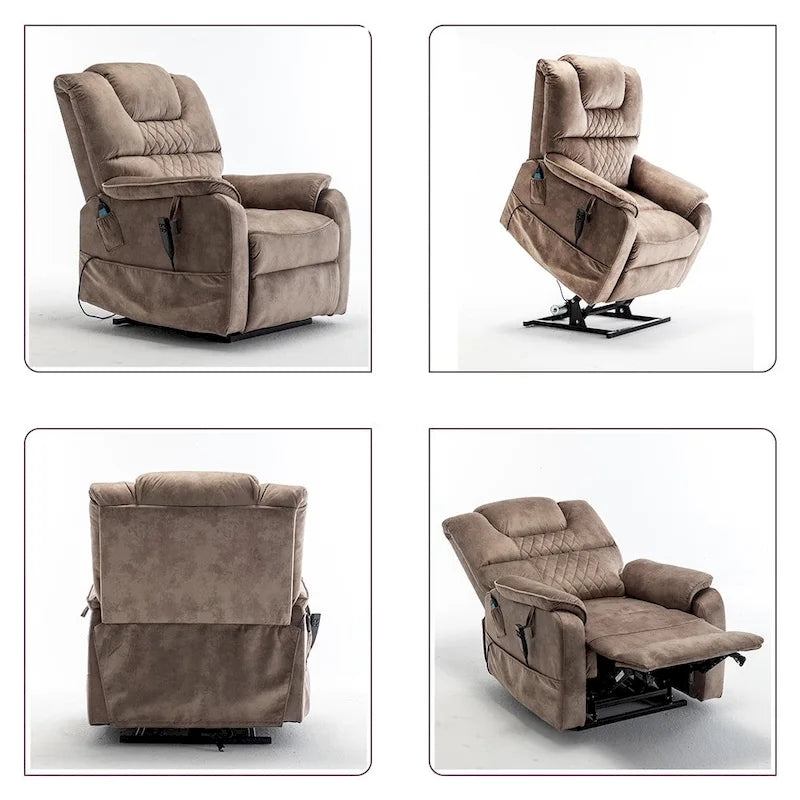 Fauteuil inclinable électrique double à levage de puissance de 35,5 W, massage et chauffage, 180 degrés