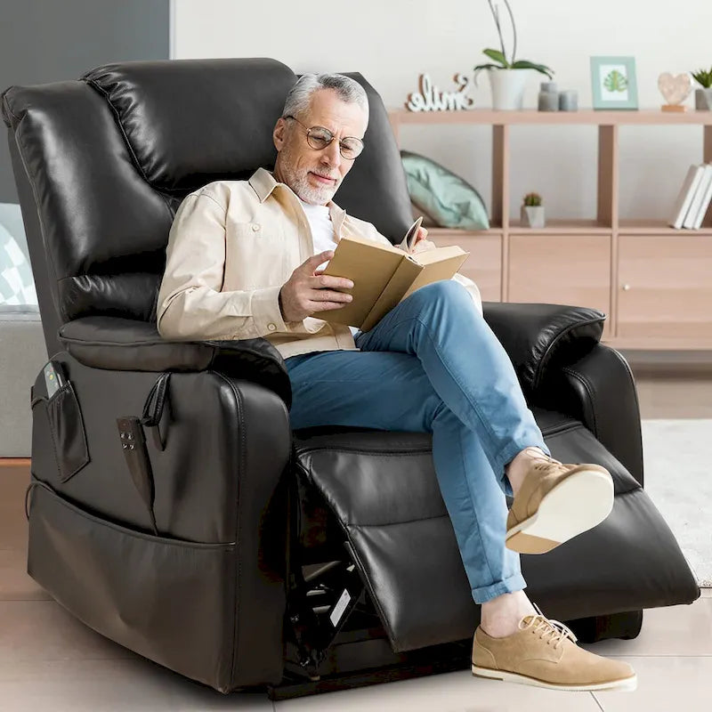 Fauteuil inclinable électrique double à levage de puissance de 35,5 W, massage et chauffage, 180 degrés