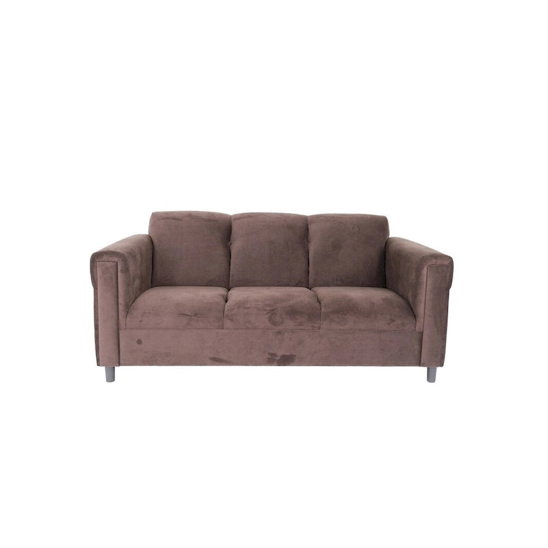 Canapé 3 places moderne du milieu du siècle Coast to Coast Sofas, daim, structure en bois massif, tapissé