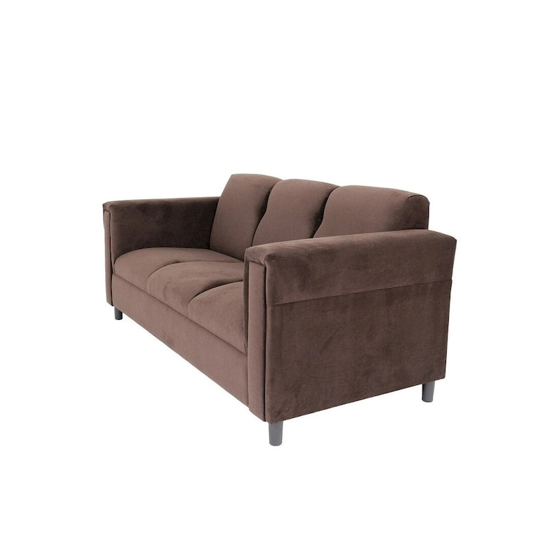 Canapé 3 places moderne du milieu du siècle Coast to Coast Sofas, daim, structure en bois massif, tapissé