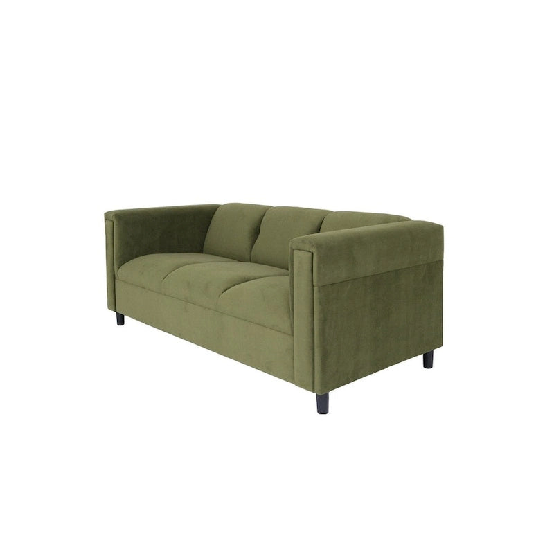 Canapé 3 places moderne du milieu du siècle Coast to Coast Sofas, daim, structure en bois massif, tapissé