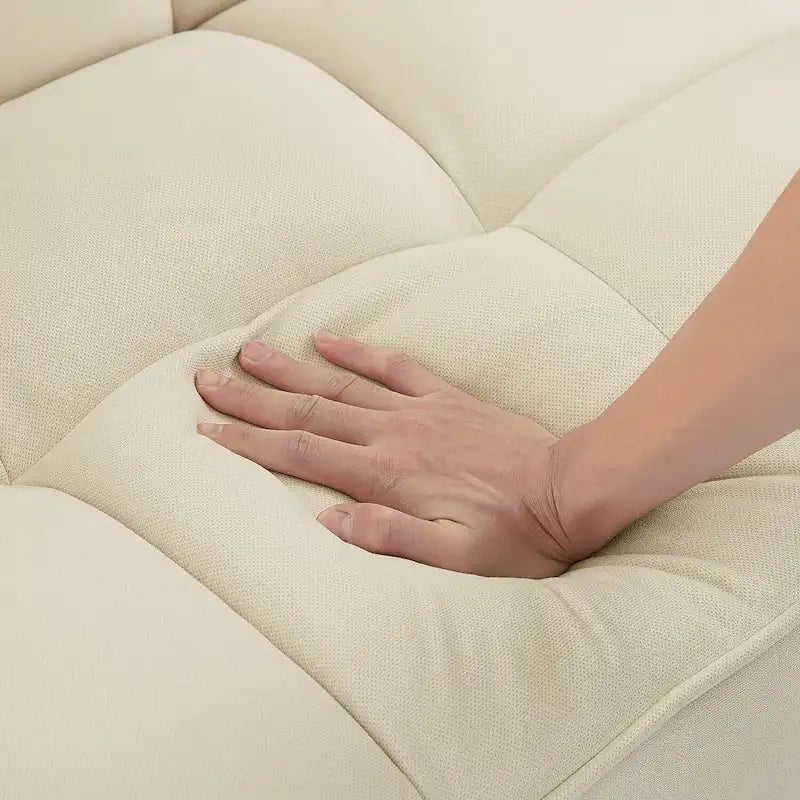 Canapé futon en velours, causeuse futon convertible avec dossier réglable et pieds coniques en bois pour salon, chambre à coucher