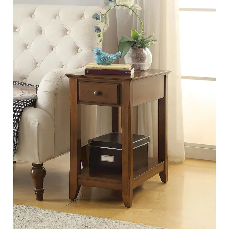 Table d'appoint en bois avec 1 tiroir