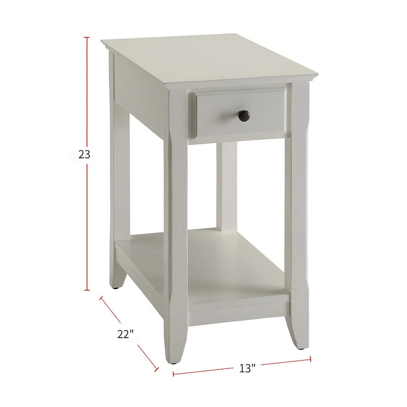 Table d'appoint en bois avec 1 tiroir