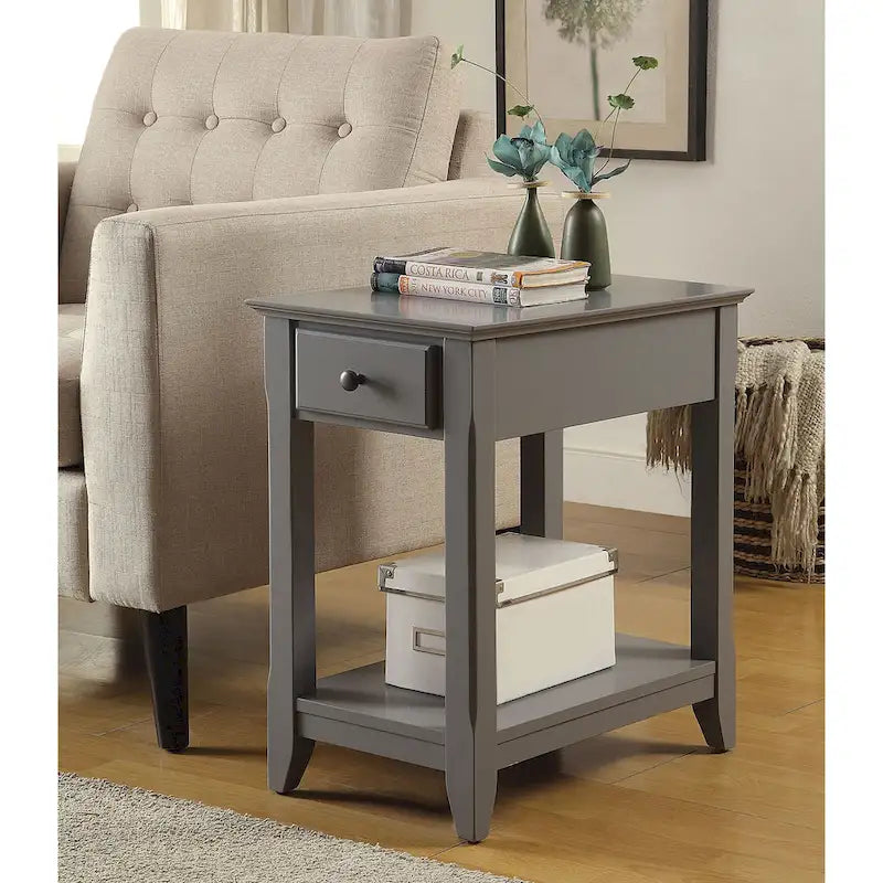 Table d'appoint en bois avec 1 tiroir