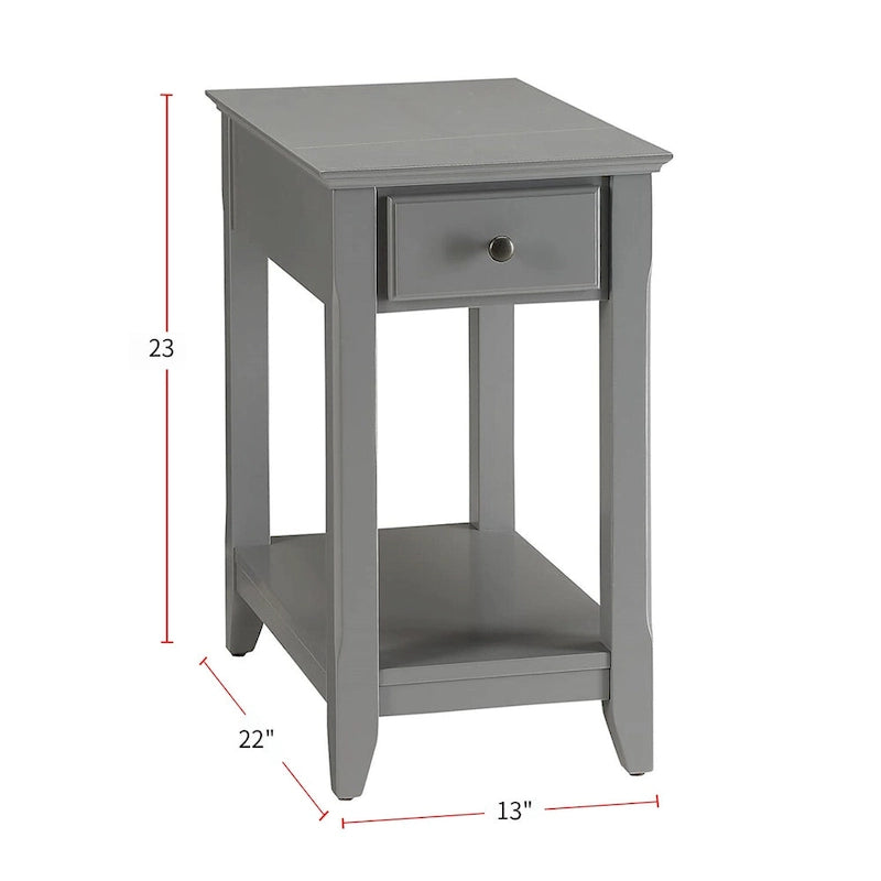 Table d'appoint en bois avec 1 tiroir