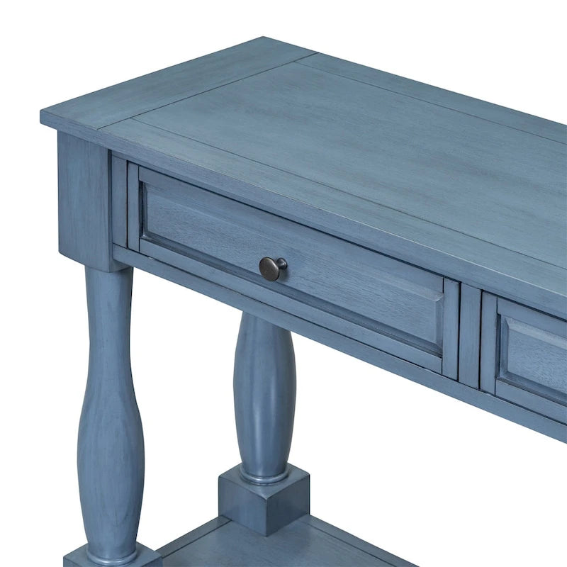 Merax Table console extra-épaisse de 64 po de long avec tiroirs et étagère