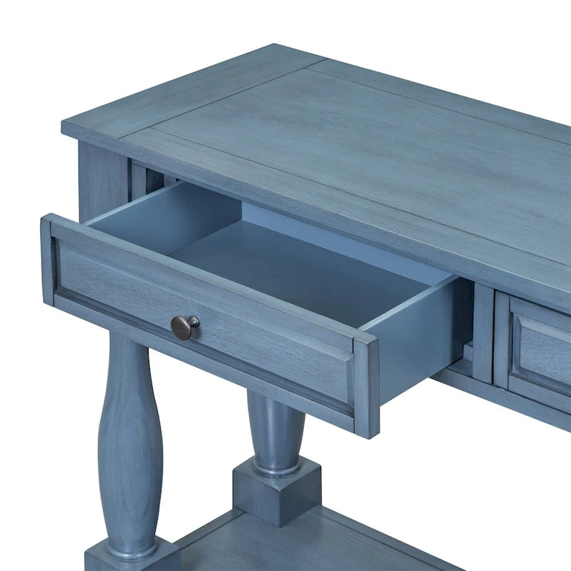 Merax Table console extra-épaisse de 64 po de long avec tiroirs et étagère