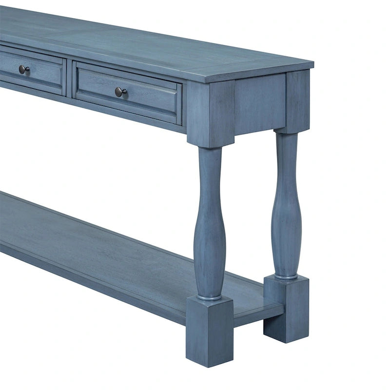 Merax Table console extra-épaisse de 64 po de long avec tiroirs et étagère