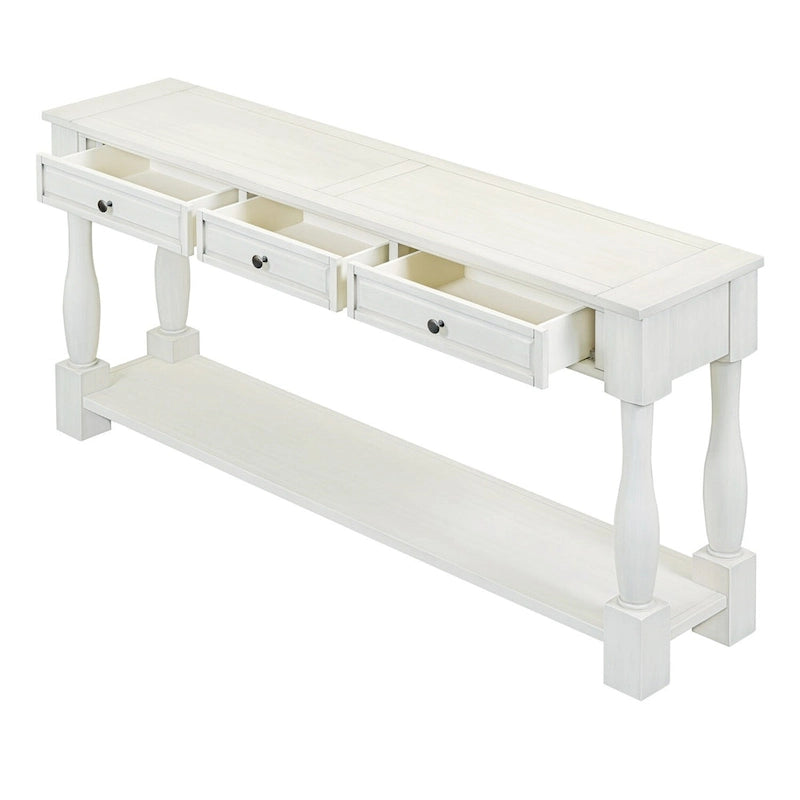 Merax Table console extra-épaisse de 64 po de long avec tiroirs et étagère