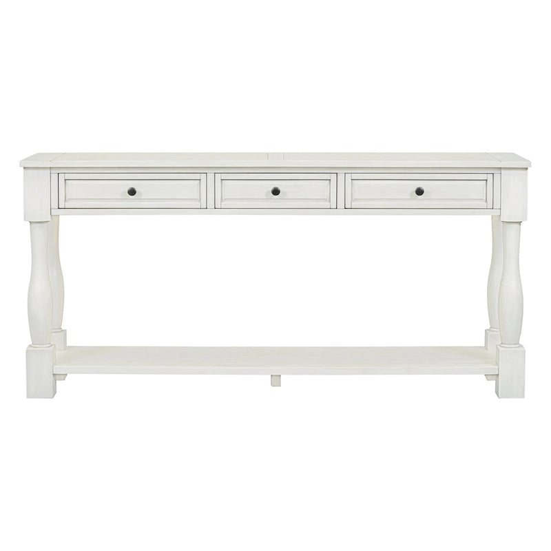 Merax Table console extra-épaisse de 64 po de long avec tiroirs et étagère