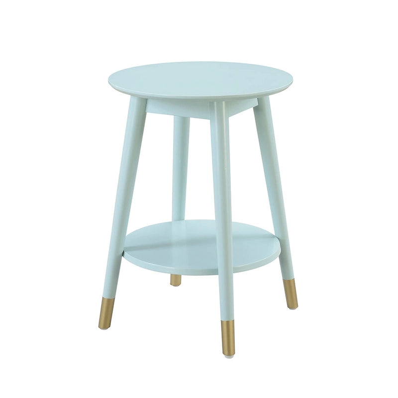 Convenience Concepts Wilson Table d'appoint ronde mi-siècle avec étagère