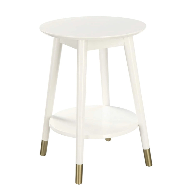 Convenience Concepts Wilson Table d'appoint ronde mi-siècle avec étagère