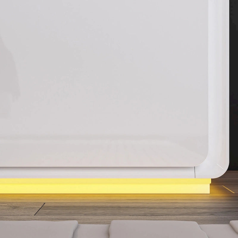 Table de chevet LED moderne avec finition brillante Table d'appoint Table de bout