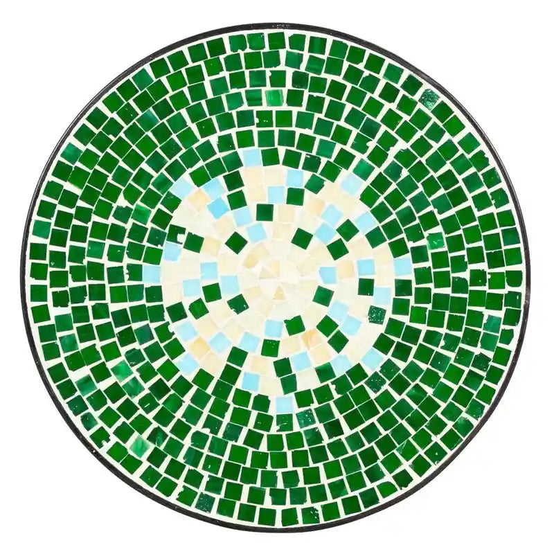 Table d'appoint de bistrot ronde Mosaic avec plateau en verre coloré