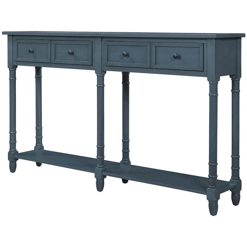 Console Table Table d'appoint Montage facile avec deux tiroirs de rangement et étagère inférieure pour le salon, l'entrée