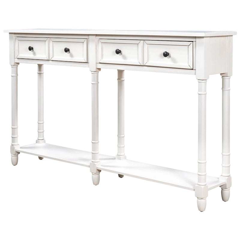 Console Table Table d'appoint Montage facile avec deux tiroirs de rangement et étagère inférieure pour le salon, l'entrée