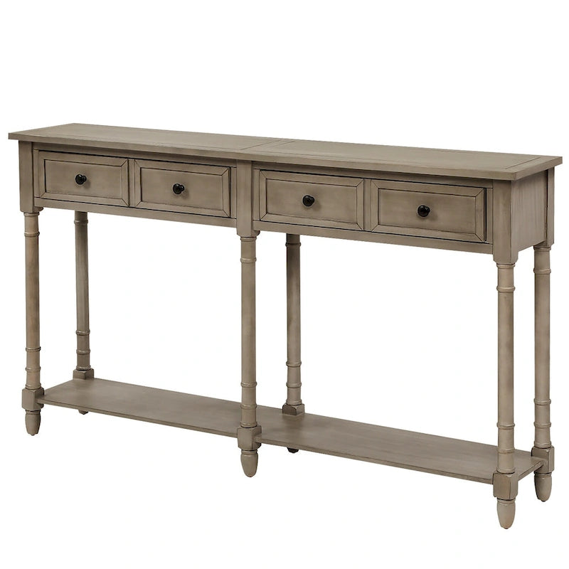 Console Table Table d'appoint Montage facile avec deux tiroirs de rangement et étagère inférieure pour le salon, l'entrée
