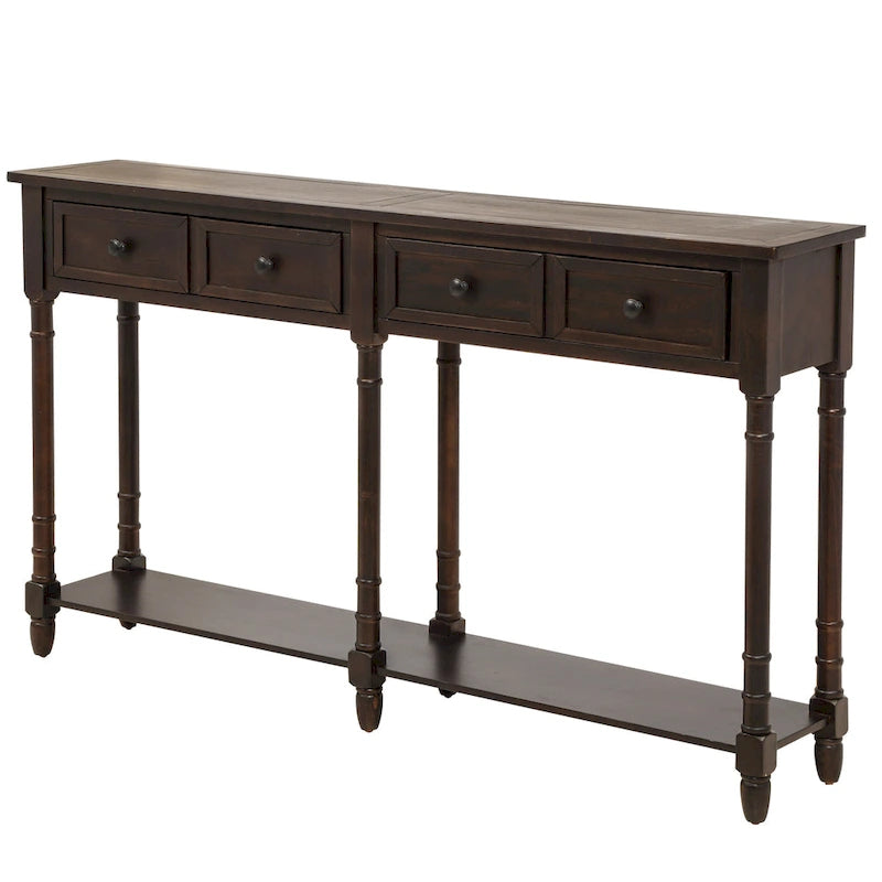 Console Table Table d'appoint Montage facile avec deux tiroirs de rangement et étagère inférieure pour le salon, l'entrée