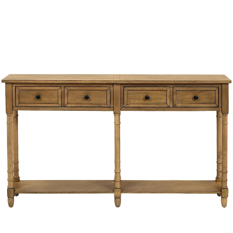 Console Table Table d'appoint Montage facile avec deux tiroirs de rangement et étagère inférieure pour le salon, l'entrée