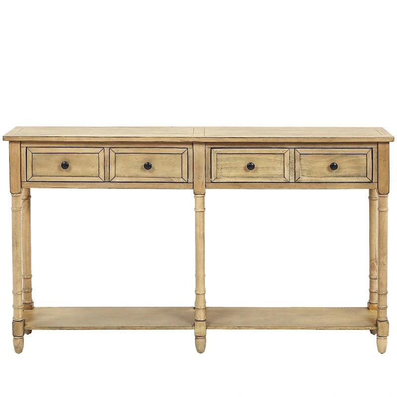 Console Table Table d'appoint Montage facile avec deux tiroirs de rangement et étagère inférieure pour le salon, l'entrée
