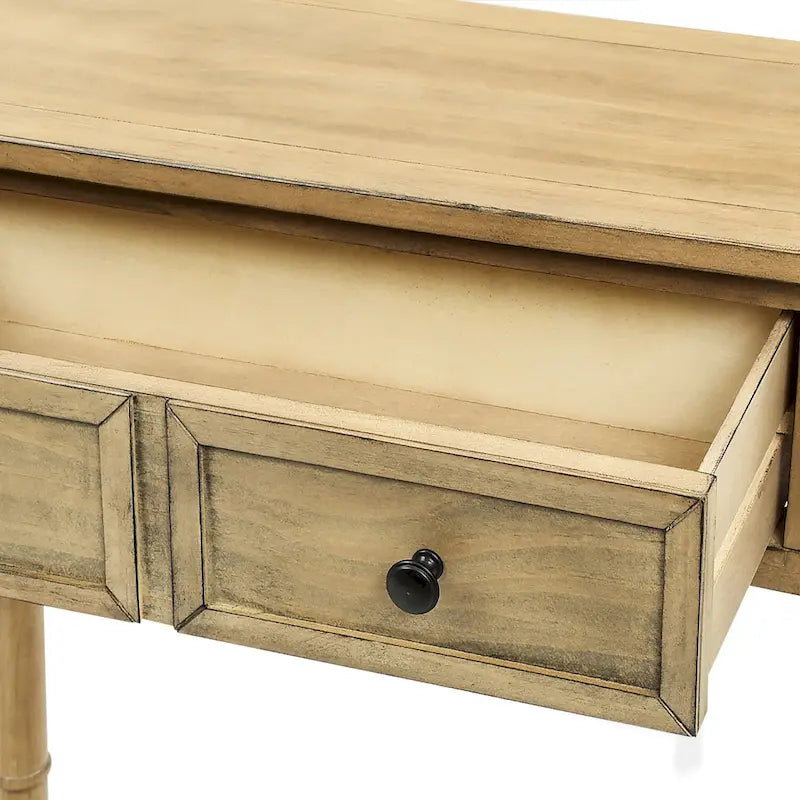 Console Table Table d'appoint Montage facile avec deux tiroirs de rangement et étagère inférieure pour le salon, l'entrée