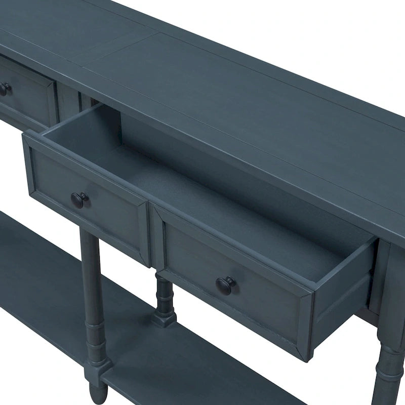 Console Table Table d'appoint Montage facile avec deux tiroirs de rangement et étagère inférieure pour le salon, l'entrée