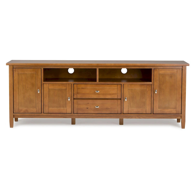 Meuble TV WYNDENHALL Norfolk en BOIS MASSIF de 72 pouces de large pour téléviseurs jusqu'à 80 pouces - 72 L x 17,5 P x 26 H