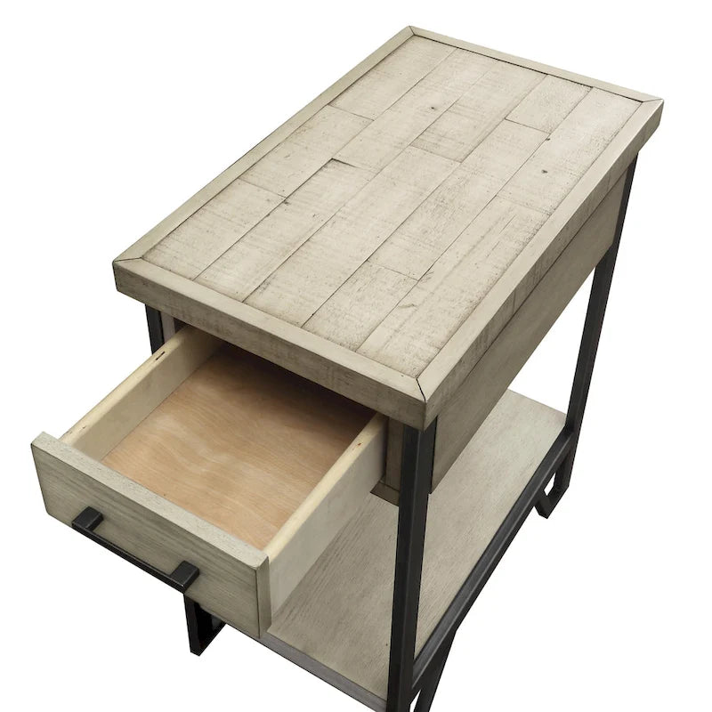 Table d'appoint rustique Mingard en bois de 50 cm avec 1 étagère et 1 tiroir par Furniture of America